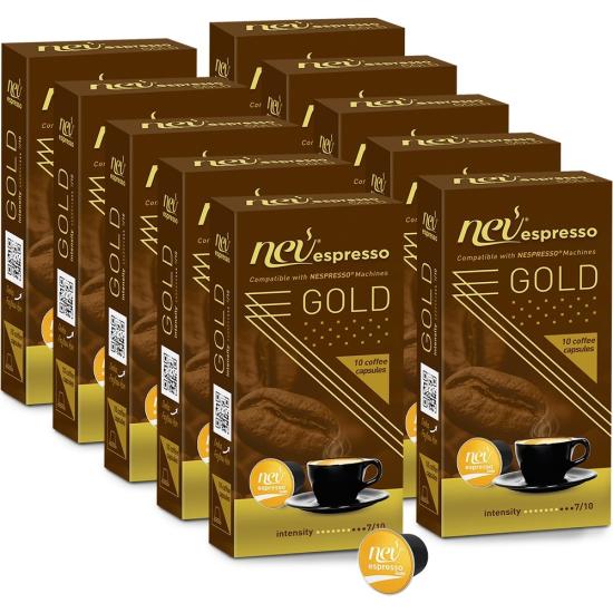 Nev espresso Gold Kapsül Kahve 10 Kutu 100 adet 