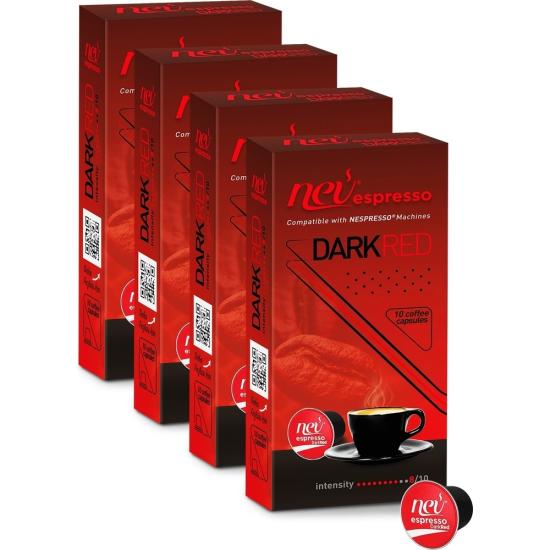 Nev espresso DarkRed Kapsül Kahve 4 Kutu 40 adet 