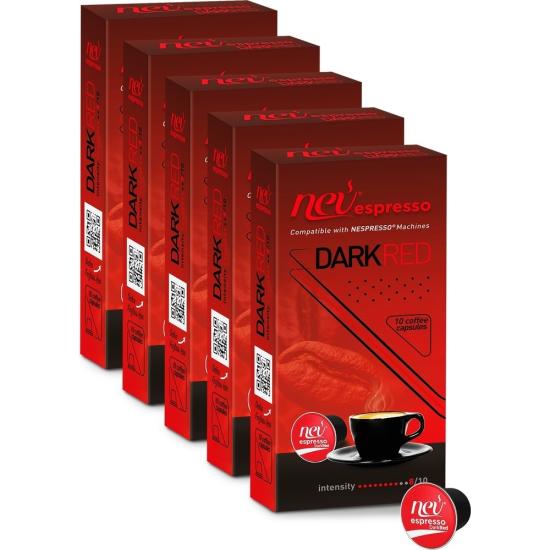 Nev espresso DarkRed Kapsül Kahve 5 Kutu 50 adet 